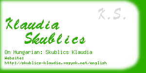 klaudia skublics business card